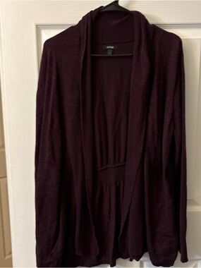 Apt. 9 Open-Front Cardigan in Plum